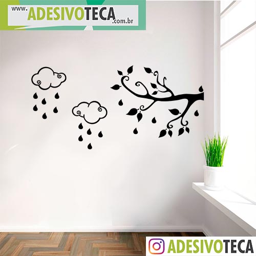 Adesivo de ParedeÁrvore Nuvens Adesivoteca Quarto, sala, Infantil Aparador Barba E Corpo ~ Adesivo de ParedeÁrvore Nuvens Adesivoteca Quarto, sala, Infantil