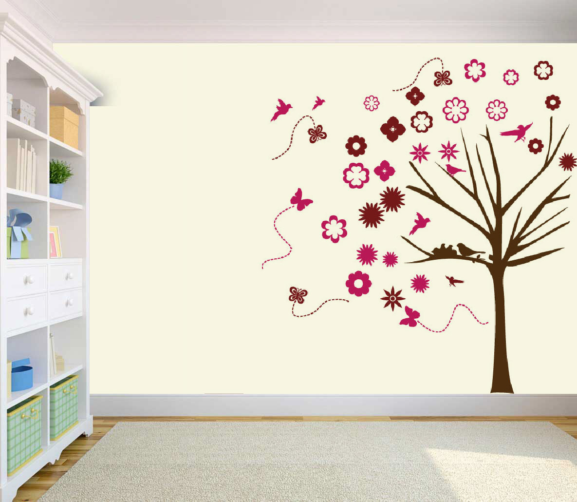 Adesivo de ParedeÁrvore Flor Adesivoteca Quarto, sala, Infantil Artesanato Lata De Leite Passo A Passo ~ Adesivo de ParedeÁrvore Flor Adesivoteca Quarto, sala, Infantil