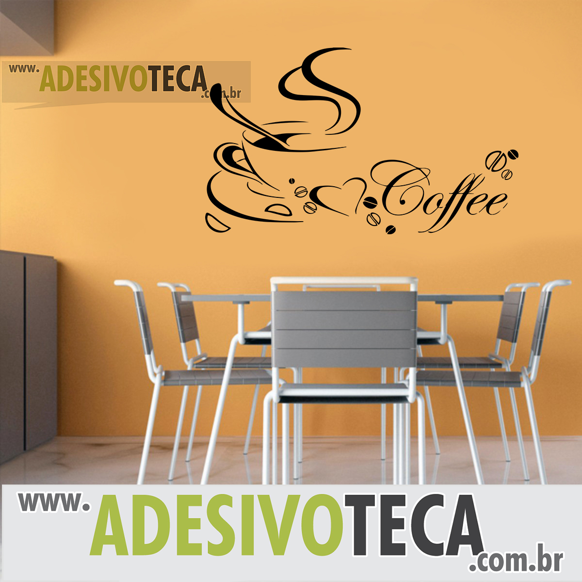 Adesivo de Parede Xicara de Café Adesivoteca Quarto, sala, Infantil Aparador Azul Tifany ~ Adesivo de Parede Xicara de Café Adesivoteca Quarto, sala, Infantil