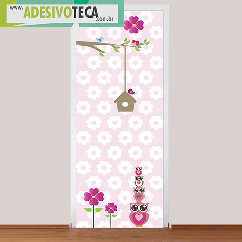Adesivo de Porta Corujas Adesivoteca Quarto, sala, Infantil Valmor Artesanato Joinville ~ Adesivo de Porta Corujas Adesivoteca Quarto, sala, Infantil