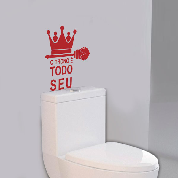 Adesivo Banheiro"O Tronoé Todo Seu" Adesivoteca Quarto, sala, Infantil Aparador Madera Rustico ~ Adesivo Banheiro"O Tronoé Todo Seu" Adesivoteca Quarto, sala, Infantil
