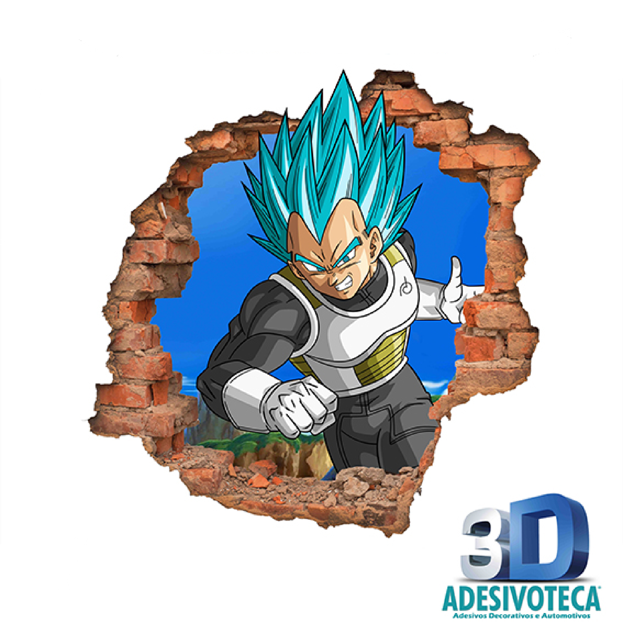Autocolante de parede 3D Super Goku Saiyan