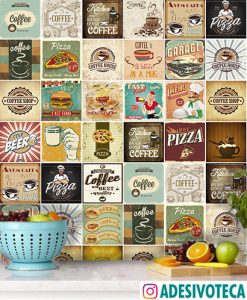 Adesivo Azulejo Mix Food Retrô