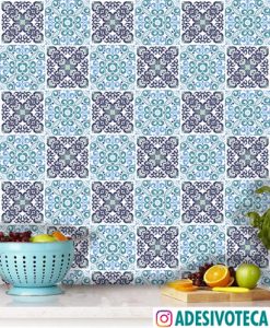 Adesivo Azulejo Hidráulico Azul