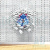 Adesivo Burado de Parede Sonic Papel de Parede Infantil