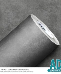 Adesivo Decor Metal Aço Corten Grafite Fosco