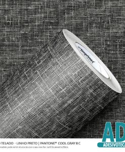 Adesivo Decor Telado Linho Preto