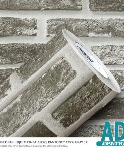 Adesivo Decor Pedras Tijolo Cinza