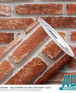 Adesivo Decor Pedras Tijolo Vermelho