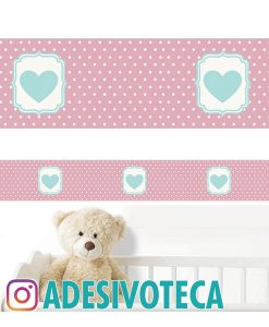 Adesivo Infantil Faixa de Parede Coração 004