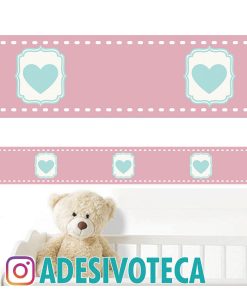 Adesivo Infantil Faixa de Parede Coração 006