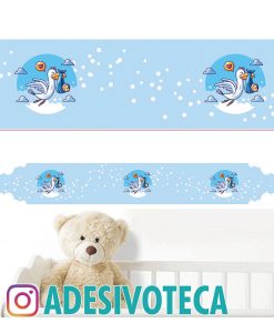 Adesivo Infantil Faixa de Parede Cegonha 001