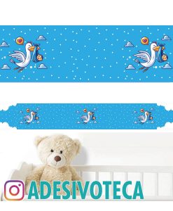 Adesivo Infantil Faixa de Parede Cegonha 003