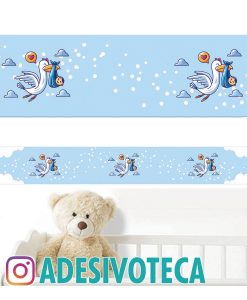 Adesivo Infantil Faixa de Parede Cegonha 004