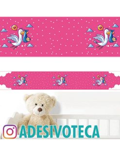 Adesivo Infantil Faixa de Parede Cegonha 006