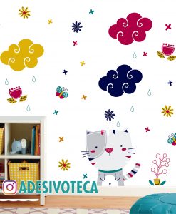 Adesivo Infantil Gato Color
