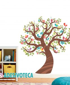Adesivo Infantil Árvore Pássaros Coloridos