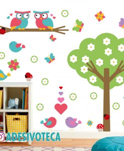 Adesivo Infantil Árvore e Corujas