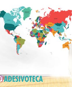 Adesivo Mapa Mundi Color