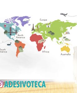 Adesivo Mapa Mundi 003