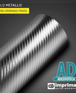 Adesivo Metallic Fibra Cromado Prata
