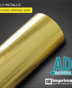 Adesivo Metallic Escovado Cromado Ouro