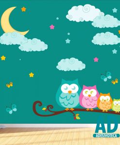Adesivo Papel de Parede Corujas