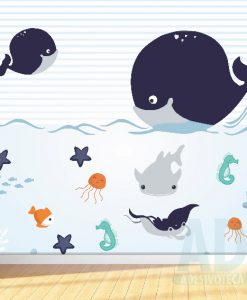 Adesivo Papel de Parede Infantil Baby Kids Baleia