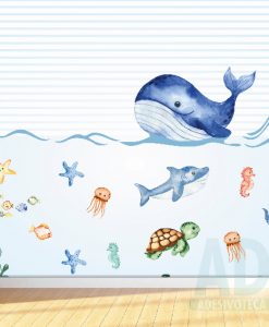 Adesivo Papel de Parede Infantil Baby Kids Baleia 02