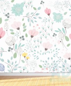 Adesivo Papel de Parede Infantil Baby Kids Flores