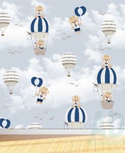 Adesivo Papel de Parede Infantil Baby Kids Balões Ursinho 02