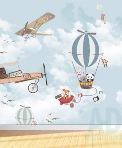 Adesivo Papel de Parede Infantil Baby Kids Balões Bichinhos 02