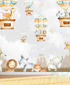 Adesivo Papel de Parede Infantil Baby Kids Balões Safari 02