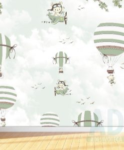 Adesivo Papel de Parede Infantil Baby Balões Verde