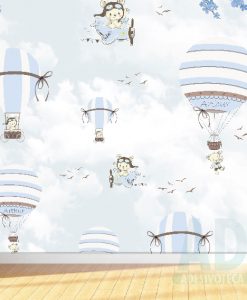 Adesivo Papel de Parede Infantil Baby Balões Azuis 02