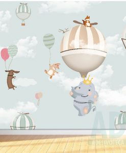 Adesivo Papel de Parede Infantil Baby Balões, Bichinhos 02