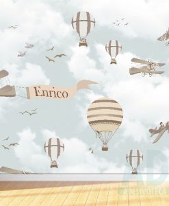 Adesivo Papel de Parede Infantil Baby Aviões e Balões 02