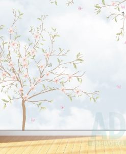 Adesivo Papel de Parede Infantil Baby Primavera, Flores e Arvore