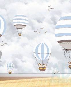Adesivo Papel de Parede Infantil Baby Balões e Cachorrinhos