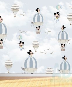 Adesivo Papel de Parede Infantil Baby Balões Mickey