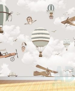 Adesivo Papel de Parede Infantil Baby Balões Cachorrinho