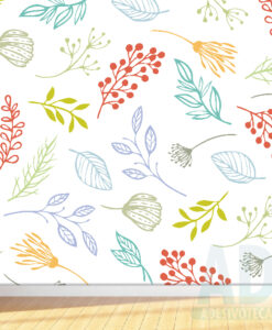 Adesivo Papel de Parede  Infantil Baby Folhas Marantas