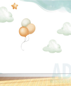 Adesivo Papel de Parede  Infantil Baby Balões Aquarela