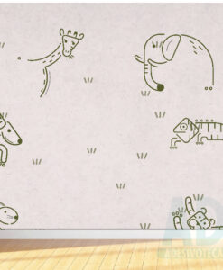 Adesivo Papel de Parede  Infantil Baby Safari Minimalista