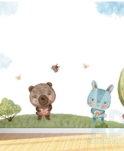Adesivo Papel de Parede  Infantil Baby Safari Blue