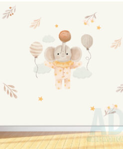 Adesivo Papel de Parede  Infantil Baby Elefante Nude