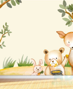 Adesivo Papel de Parede  Infantil Baby Safari Pooh