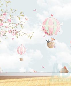 Adesivo Papel de Parede Infantil Baby Kids Balão Rosa
