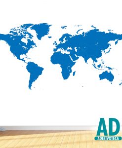 Adesivo Papel de Parede Mapa Mundi Azul