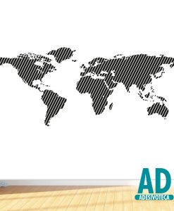 Adesivo Papel de Parede Mapa Mundi Listras